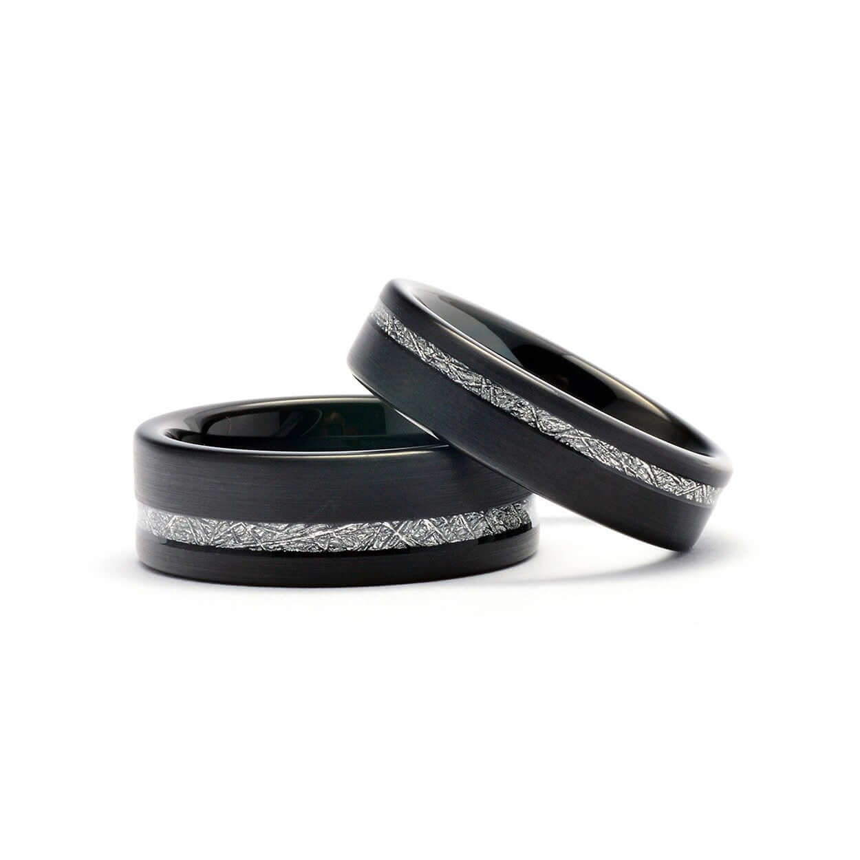 The Meteor - Tungsten / Meteorite Wedding Band Black