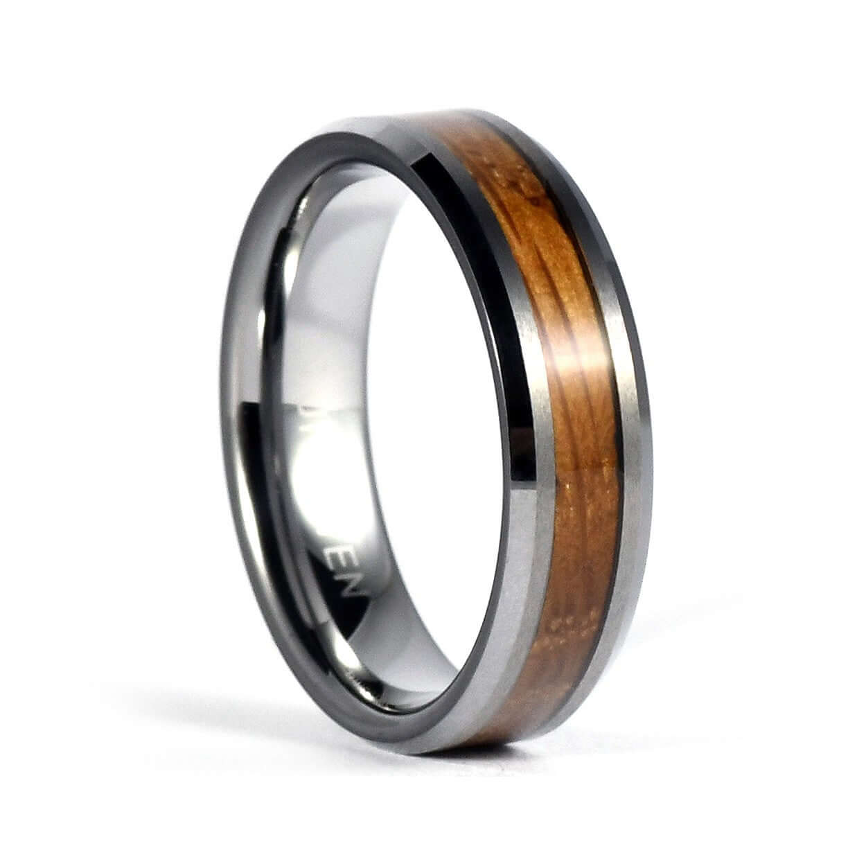 The Jack - Tungsten / Wood Whiskey Barrel Men's Wedding Ring