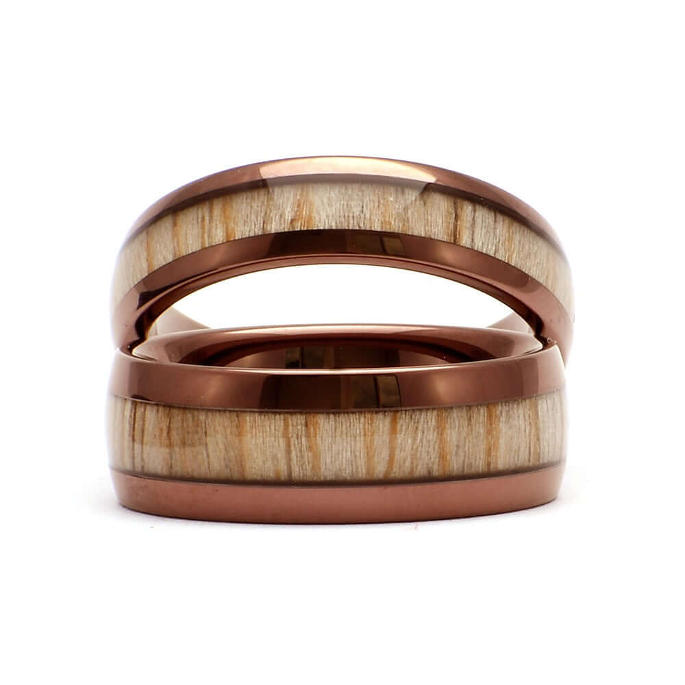 The Frank - Tungsten / Wood Men's Wedding Band Brown & Dome