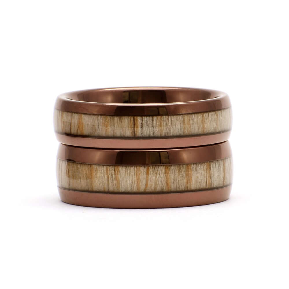 The Frank - Tungsten / Wood Men's Wedding Band Brown & Dome