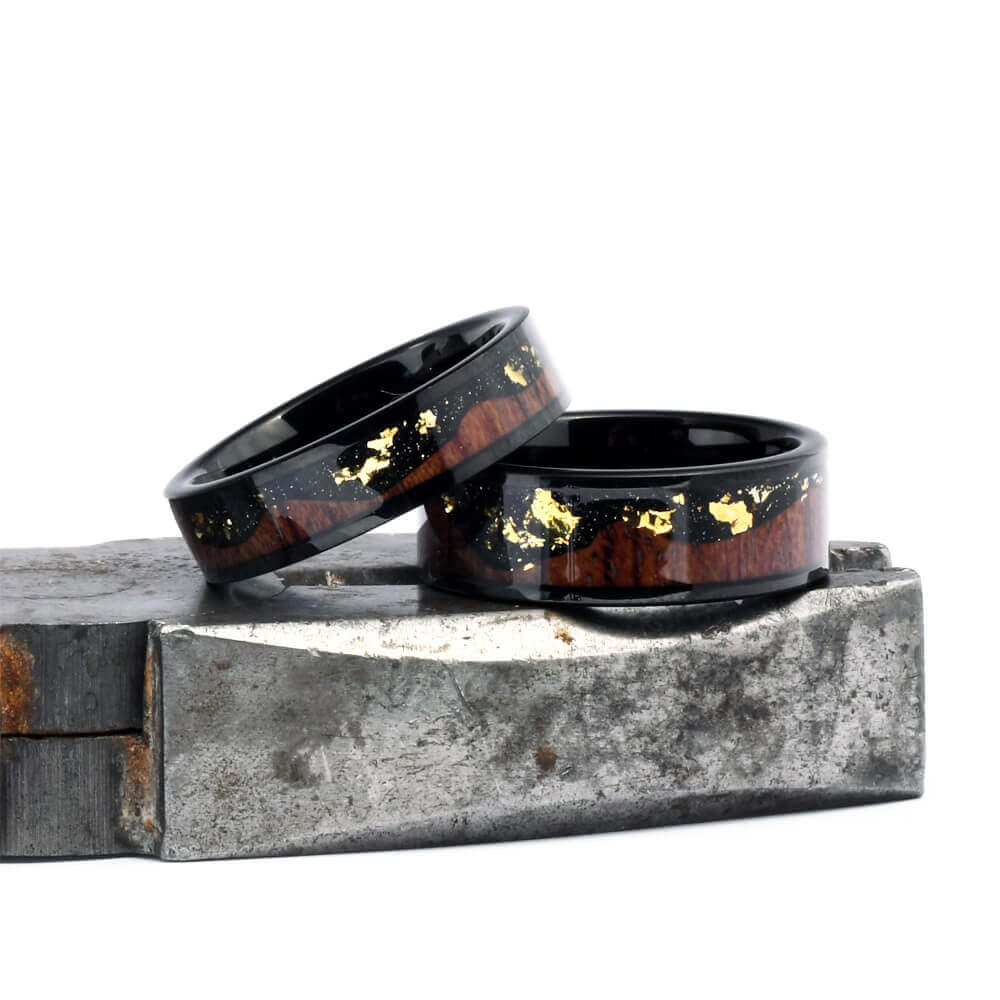 The Zen - Tungsten Koa Wood Wedding Band