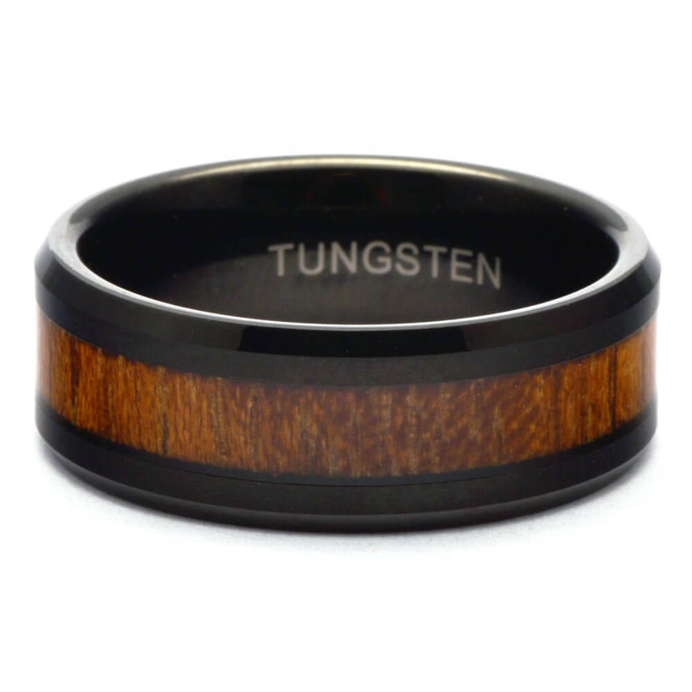 Wood wedding band, Black tungsten ring, Wooden ring for men, Men's wedding band ring, tungsten band, Black wood mens ring, Black ring