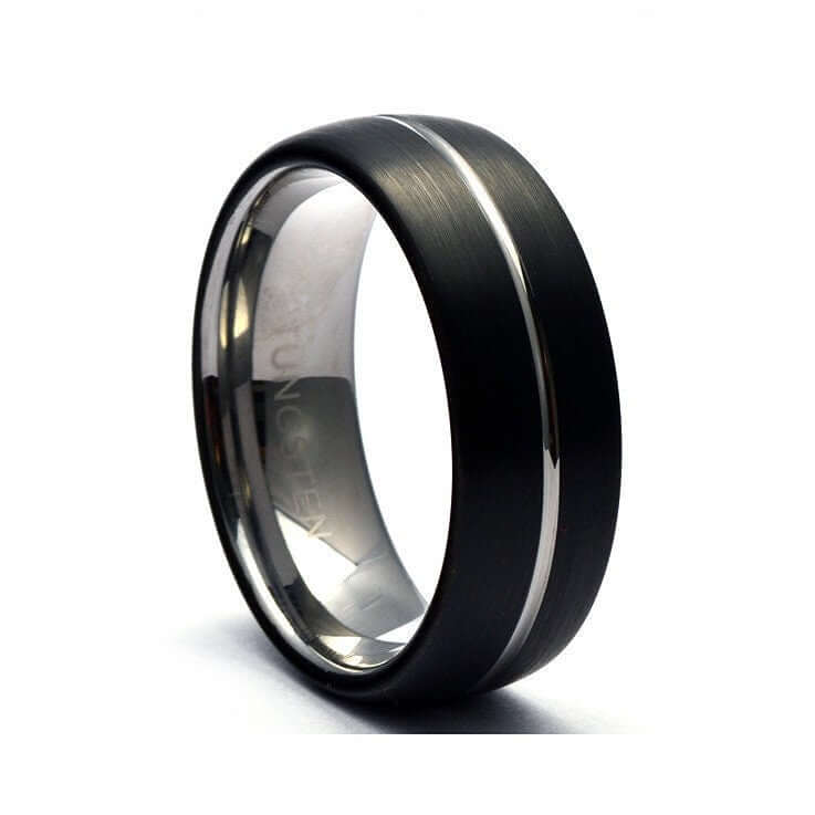 Mens Tungsten Ring, Tungsten Wedding Band Men, Black Wedding Band for Men or Women, Tungsten Band, Mens Wedding Band Black Dome Profile
