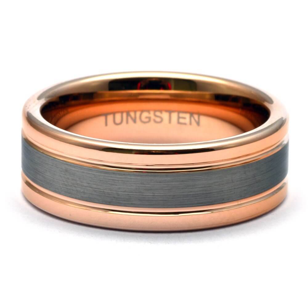 Tungsten wedding ring men rose gold, Tungsten band brushed, Men's wedding band rose gold, Men's tungsten ring, Tungsten band, Mens ring
