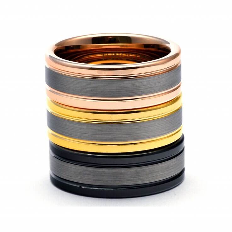 Mens tungsten wedding band black - 8mm black tungsten wedding ring for men - comfort fit tungsten carbide ring - mens wedding band black