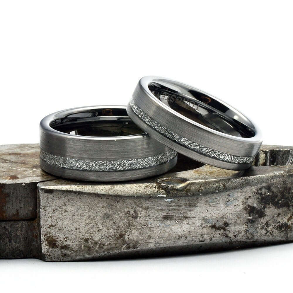 Tungsten Meteorite Ring, Mens Wedding Band, Tungsten Ring, Mens Wedding Ring, Tungsten Band, Meteorite Band Ring, Personalized Ring for Men