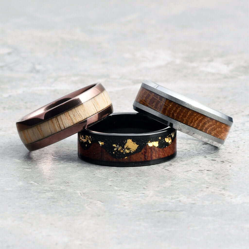 Wood Wedding Bands for Men and Women - Parie Jewelry