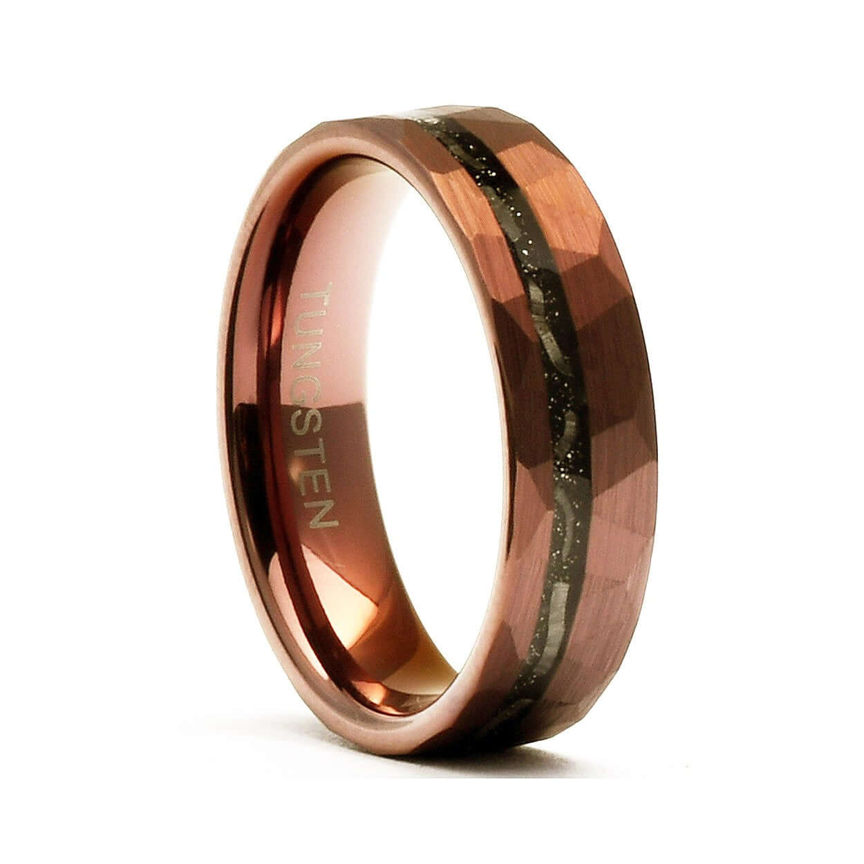 The Harry - Tungsten / Meteorite Men's Ring Brown & Hammered