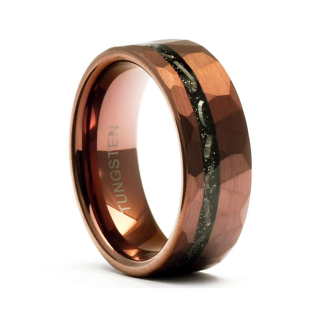 The Harry - Tungsten / Meteorite Men's Ring Brown & Hammered
