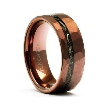 The Harry - Tungsten / Meteorite Men's Ring Brown & Hammered