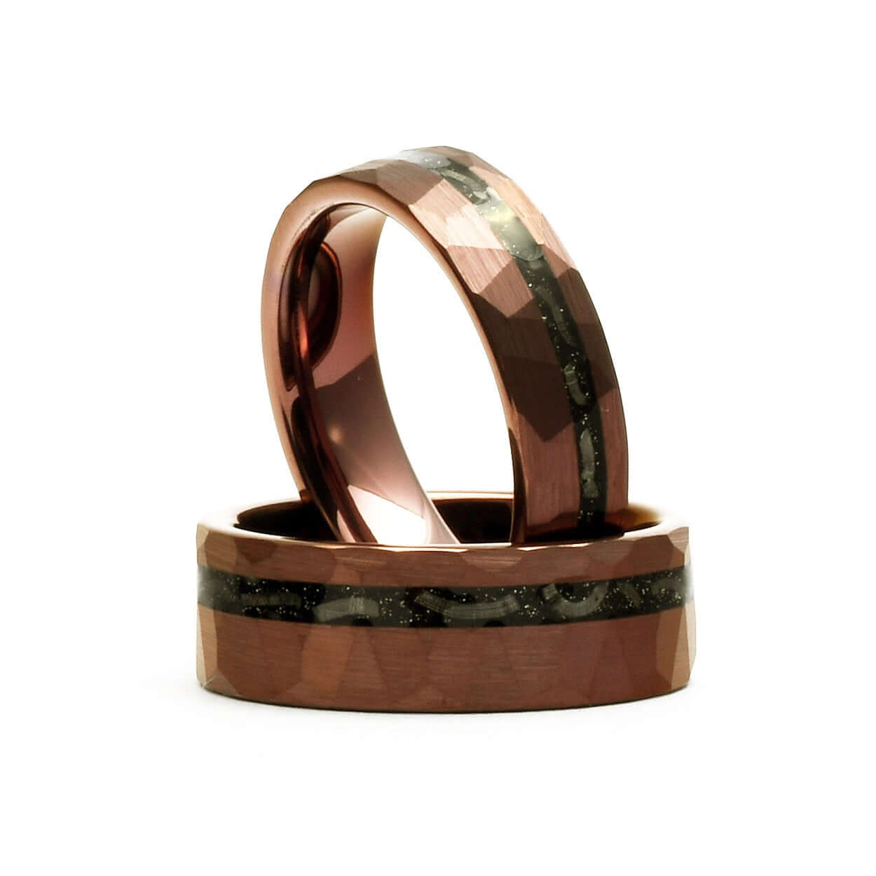 The Harry - Tungsten / Meteorite Men's Ring Brown & Hammered