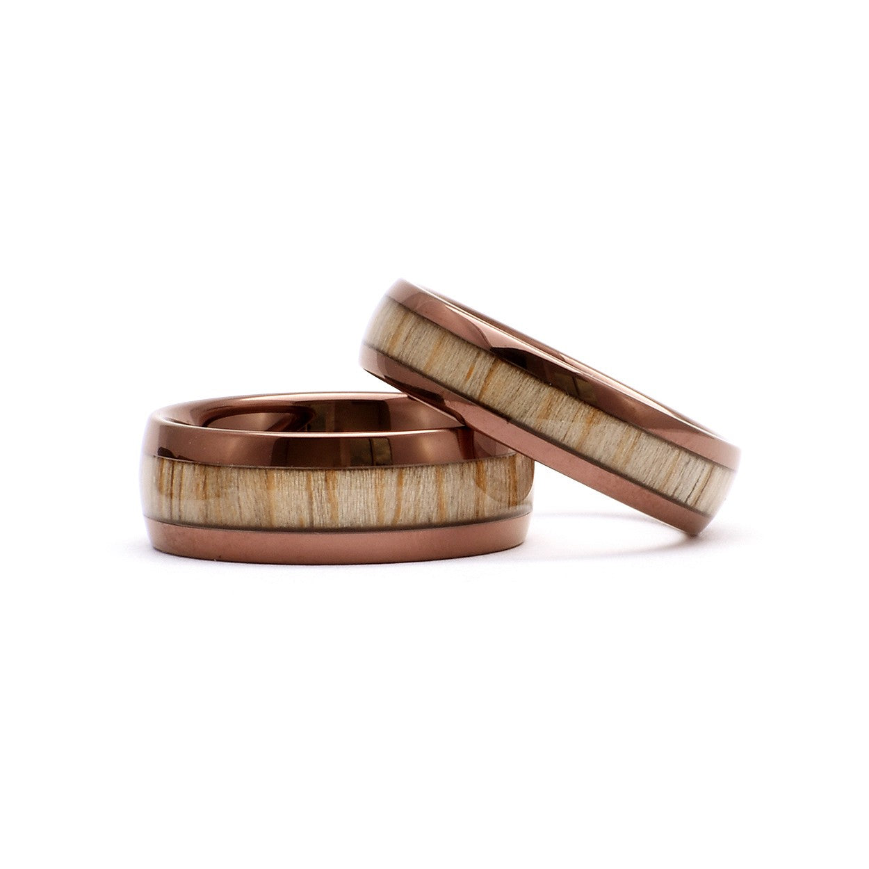 The Frank - Tungsten / Wood Men's Wedding Band Brown & Dome