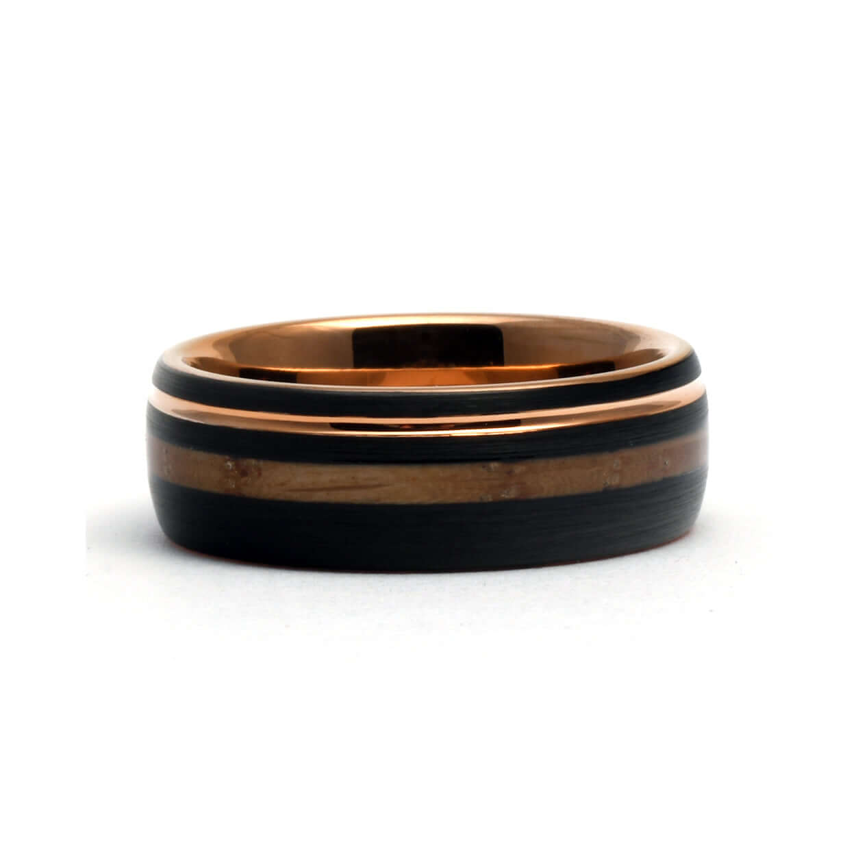 The Jasper - Tungsten Mens Wedding Band with Whiskey Barrel Wood