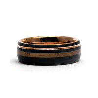 Thumbnail for The Jasper - Tungsten Mens Wedding Band with Whiskey Barrel Wood