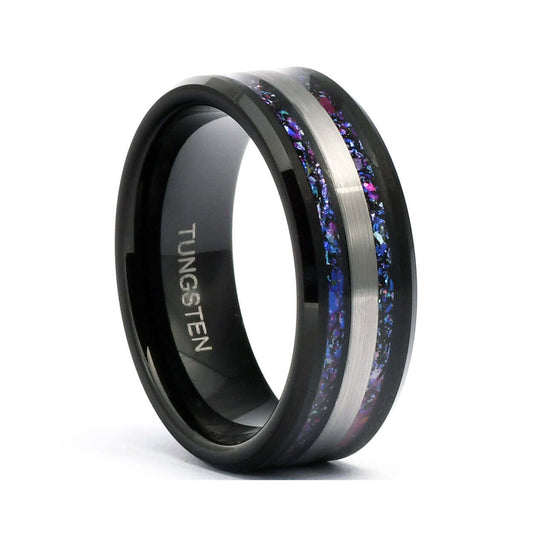 The Gor - Opal Tungsten Men's Wedding Band Nebula Ring