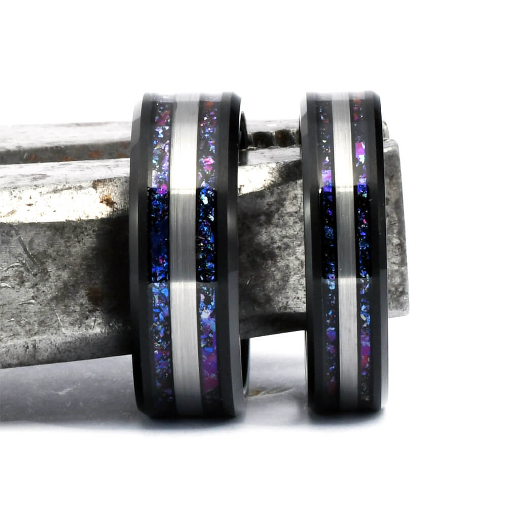 The Gor - Opal Tungsten Men's Wedding Band Nebula Ring