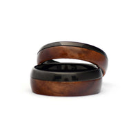 Thumbnail for The Gal - Koa Wood Tungsten Wedding Band Black / Dome