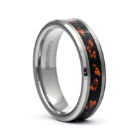 Thumbnail for The Mike - Tungsten Men's Wedding Ring Fire Meteorite