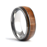 Thumbnail for The Gentleman - Men's Ring with Reclaimed Whiskey Barrel Wood and Cigar Leaf