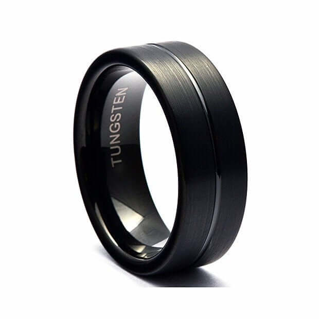 Tungsten wedding band mens, Black ring for men, Tungsten ring, Mens wedding band tungsten, Black wedding band ring, Tungsten band, Mens ring