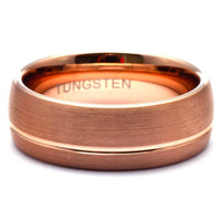 Thumbnail for Tungsten Wedding Band Men Rose Gold, Unique Tungsten Ring, Rose Gold Men's Wedding Band, Tungsten Band, Rose Gold Dome Ring, Men's Ring