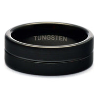 Thumbnail for Tungsten wedding band mens, Black ring for men, Tungsten ring, Mens wedding band tungsten, Black wedding band ring, Tungsten band, Mens ring