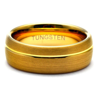 Gold Dome Ring, Tungsten Men's Wedding Band, Gold Wedding Band, Minimalist Ring, Gold Tungsten Ring, Tungsten Band, Dome Ring, Gold Band