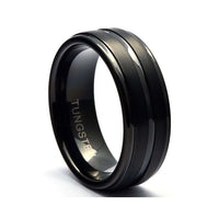 Thumbnail for Men's Wedding Band, Tungsten Ring for Men, Tungsten Band, Black Tungsten Wedding Ring, Black Ring, Tungsten, Engraved Ring, Fathers Day Gift