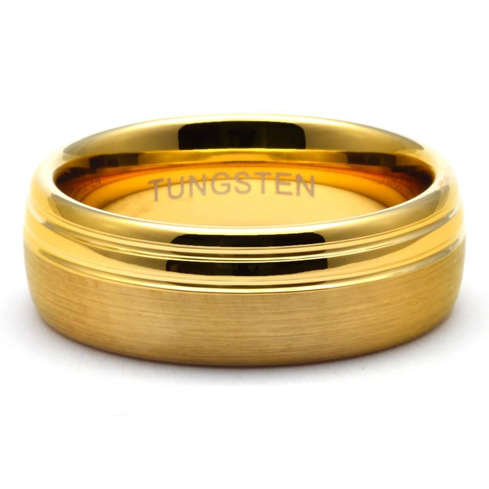 Wedding band gold women, Tungsten ring men, Mens wedding band gold tungsten, Tungsten carbide ring, Brushed gold mens wedding band