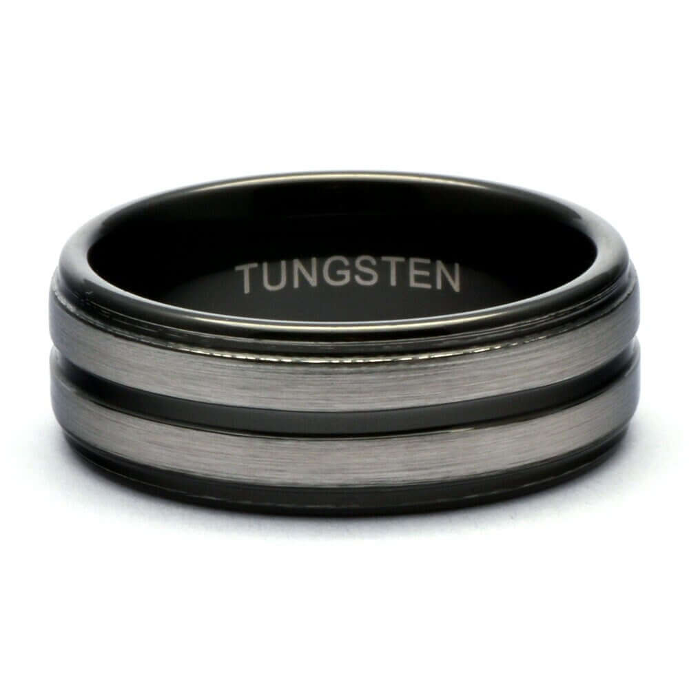 Tungsten Wedding Band Men, Brushed Ring for Men, Tungsten Ring, Mens Wedding Band Tungsten, Tungsten Carbide Ring, Black Wedding Band
