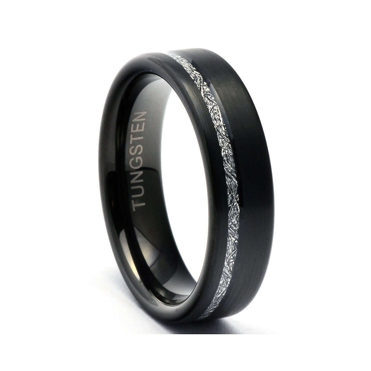 Meteorite Ring, Men's Tungsten Wedding Band, Tungsten Ring, Black Wedding Band, Tungsten Band, Tungsten Meteorite Band, Black Ring