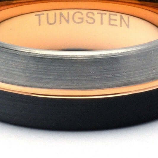 Tungsten Carbide Ring, Men's Wedding Band, Two Tone Ring, Men's Wedding Ring, Black Wedding Band, Tungsten Band, Men's Promise Ring