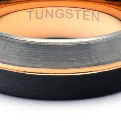 Tungsten Carbide Ring, Men's Wedding Band, Two Tone Ring, Men's Wedding Ring, Black Wedding Band, Tungsten Band, Men's Promise Ring