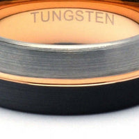 Thumbnail for Tungsten Carbide Ring, Men's Wedding Band, Two Tone Ring, Men's Wedding Ring, Black Wedding Band, Tungsten Band, Men's Promise Ring