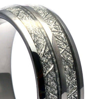 Thumbnail for Meteorite Wedding Band, Mens Tungsten Ring, Tungsten Meteorite Ring, Tungsten Mens Wedding Band, Mens Ring for Men, Meteorite Band