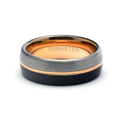 Tungsten Carbide Ring, Men's Wedding Band, Two Tone Ring, Men's Wedding Ring, Black Wedding Band, Tungsten Band, Men's Promise Ring
