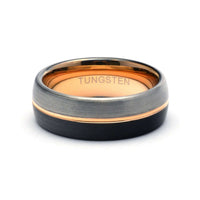 Thumbnail for Tungsten Carbide Ring, Men's Wedding Band, Two Tone Ring, Men's Wedding Ring, Black Wedding Band, Tungsten Band, Men's Promise Ring
