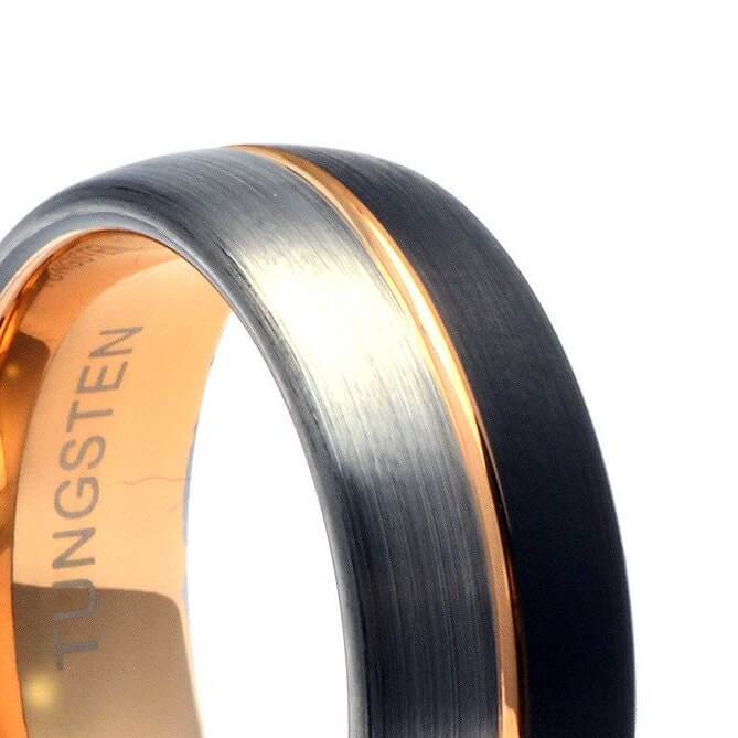 Tungsten Carbide Ring, Men's Wedding Band, Two Tone Ring, Men's Wedding Ring, Black Wedding Band, Tungsten Band, Men's Promise Ring