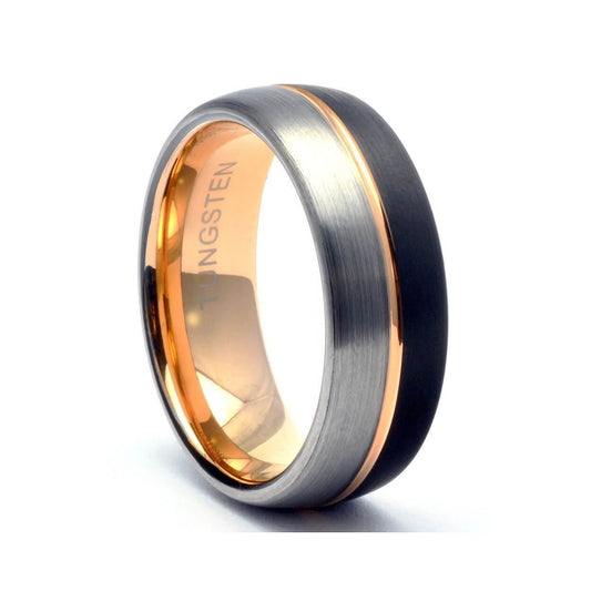 Tungsten Carbide Ring, Men's Wedding Band, Two Tone Ring, Men's Wedding Ring, Black Wedding Band, Tungsten Band, Men's Promise Ring