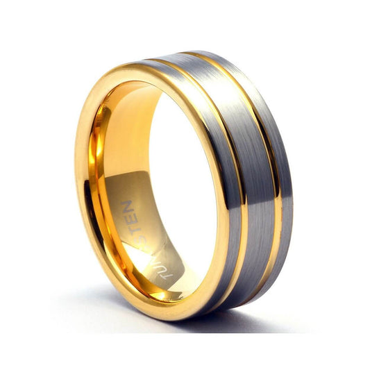 Gold Tungsten Ring, Wedding Band for Men, Ring for Men, Gold Tungsten Band, Mens Wedding Band, Tungsten Band, Gifts for Him