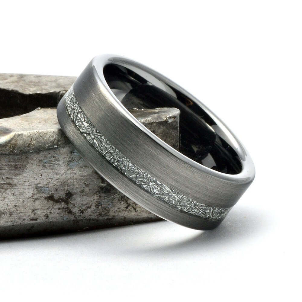 Tungsten Meteorite Ring, Mens Wedding Band, Tungsten Ring, Mens Wedding Ring, Tungsten Band, Meteorite Band Ring, Personalized Ring for Men