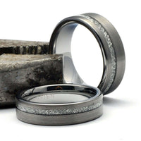 Thumbnail for Tungsten Meteorite Ring, Mens Wedding Band, Tungsten Ring, Mens Wedding Ring, Tungsten Band, Meteorite Band Ring, Personalized Ring for Men