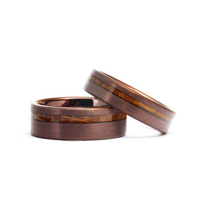 Whiskey Barrel Wedding Ring, Men's Tungsten Wedding Band, Brown Wood Ring, Tungsten Men's Ring, Tungsten Band, Whiskey Barrel, Handmade Ring